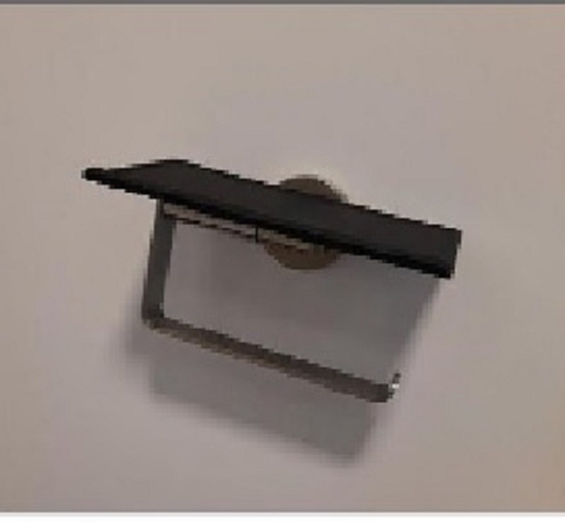 Toiletrolhouder met planchet RVS met zwart
