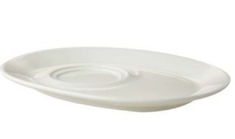 Soucoupe pour bol à soupe ovale en porcelaine de Maastricht