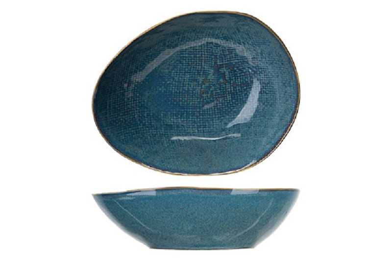Aicha Assiette creuse bleue 20x16 cm ovale