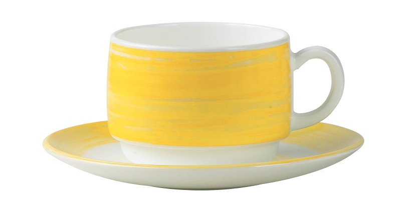 Mug Arcopal Brush 19 cl avec anse jaune