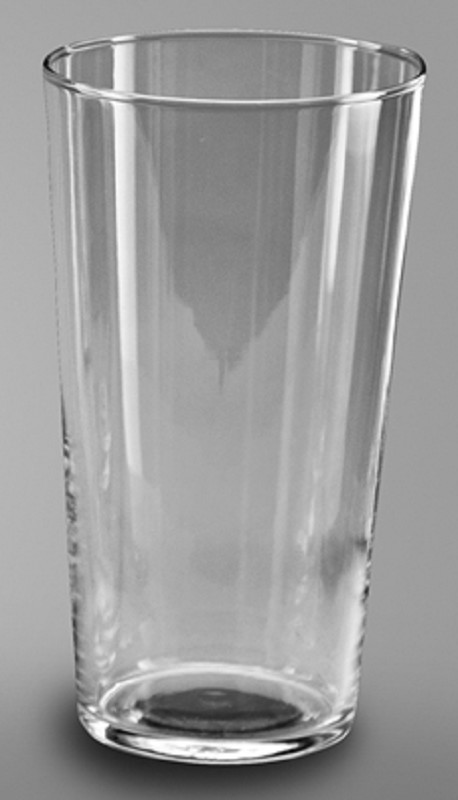 Vase en verre clair conique
