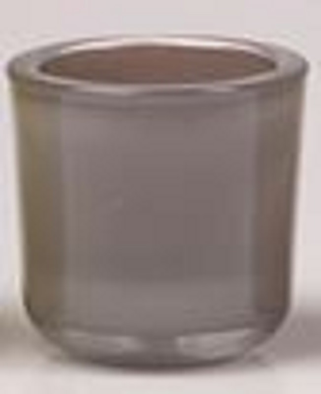 Porte-bougie en verre Gris