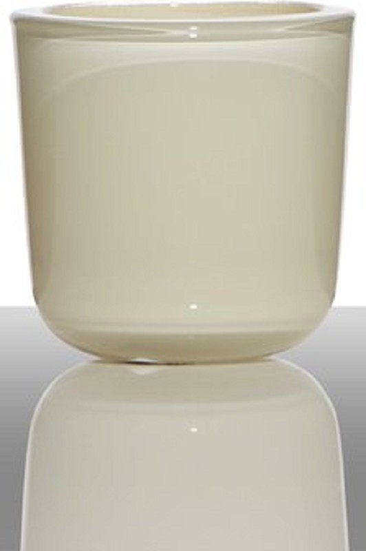 Porte-bougie en verre Crème Blanc