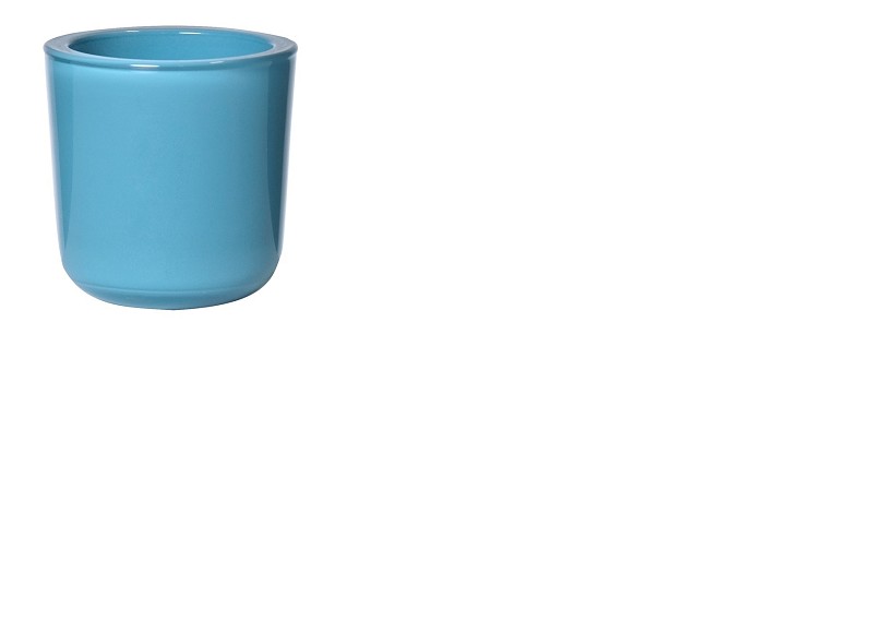 Porte-bougie en verre Bleu Clair