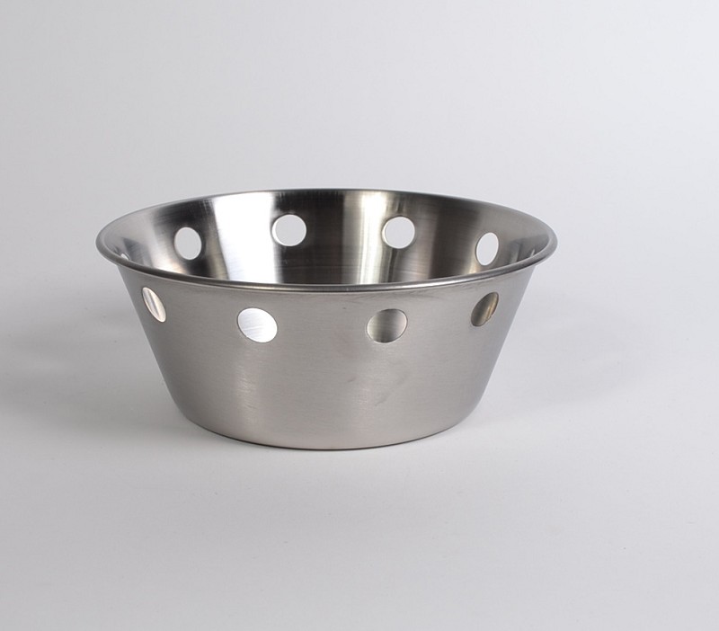 Corbeille à pain ronde 20cm en acier inoxydable 8cm