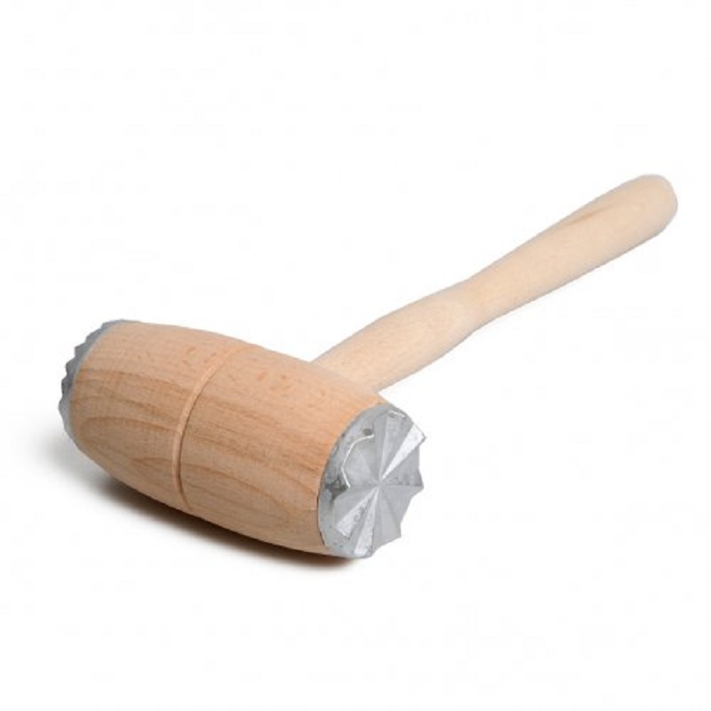 Attendrisseur à viande en bois avec tête en métal