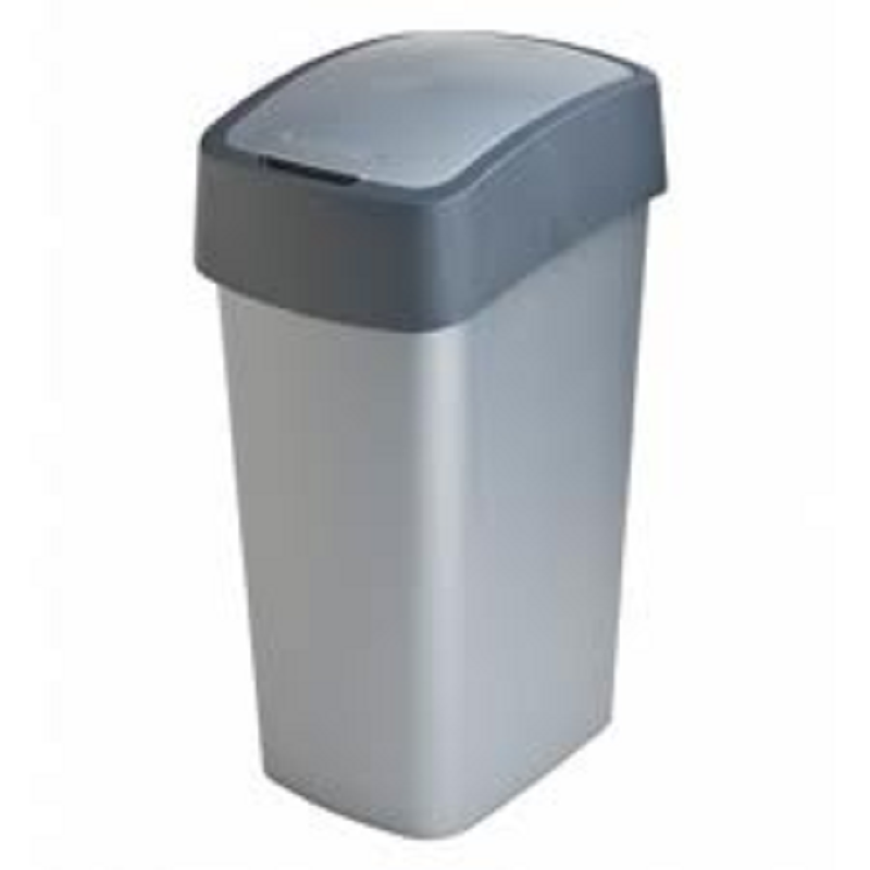 Poubelle basculante Curver 50L Argent