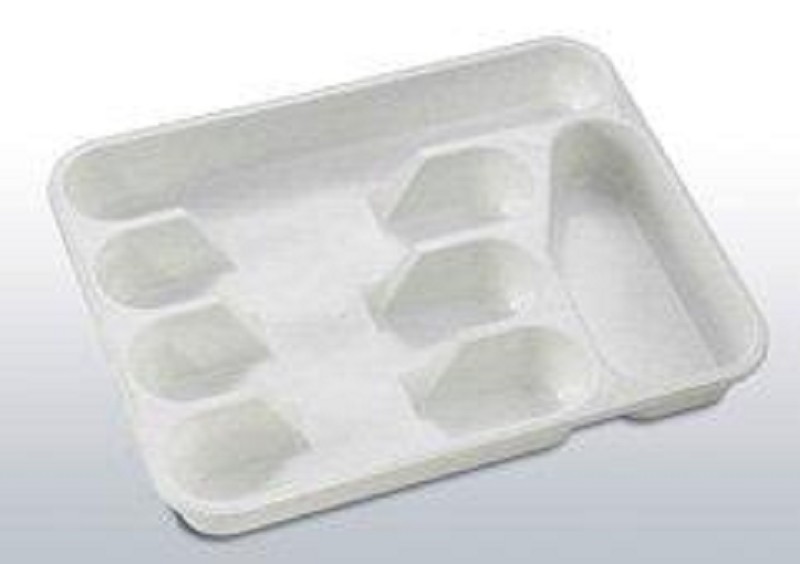 Range-couverts 5 compartiments 26x35x4.5 blanc