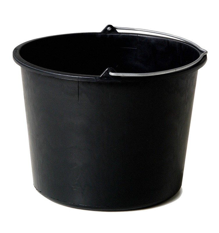 Seau en plastique noir 12L