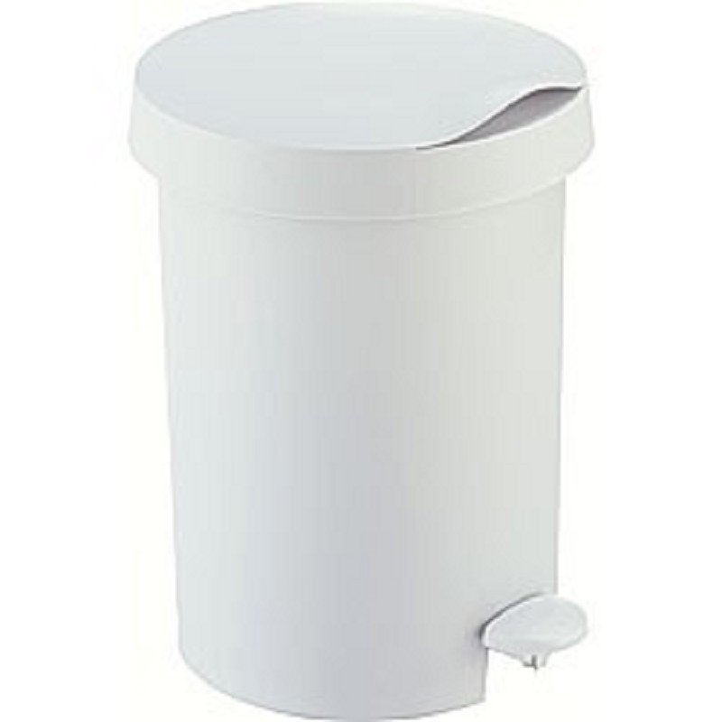 Poubelle à pédale ronde Sunware 5L blanche
