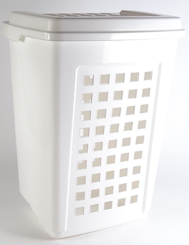 Panier à linge Curver 60L avec couvercle blanc