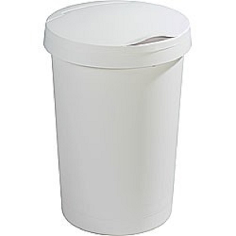 Poubelle 45L Sunware plate blanche couvercle plat