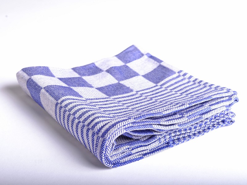 Torchon 65x65 Carreaux Bleu