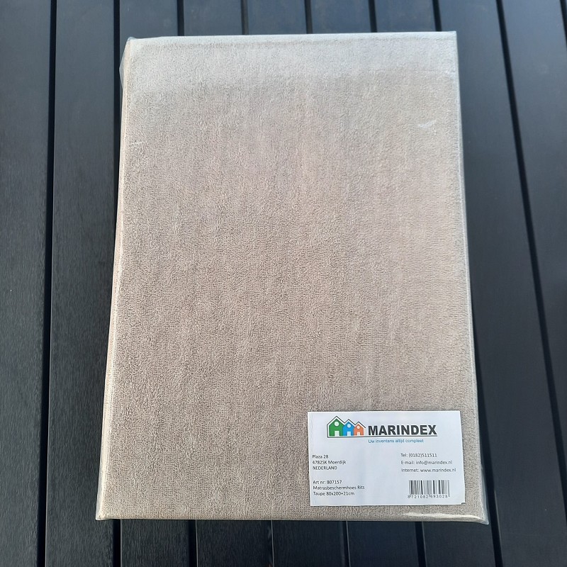 Protège-matelas 80x200x21cm Taupe PU