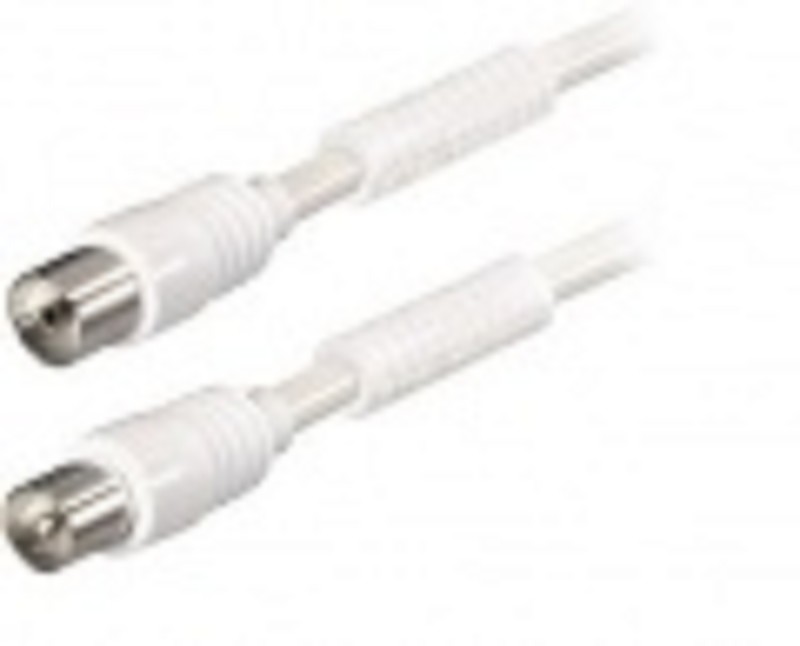 Câble coaxial TV blanc 1,5 m