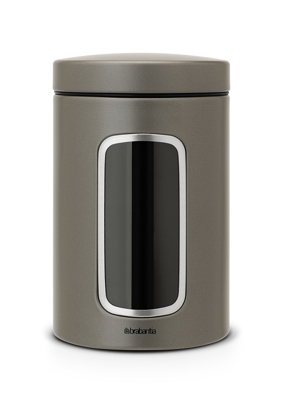Brabantia Boîte de conservation avec fenêtre 1,4L Platine