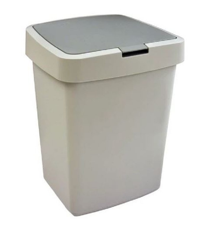 Poubelle/poubelle 10 litres Sunware couvercle plat Delta Grey