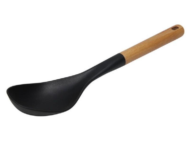 Cuillère de service bois/nylon noir 33cm
