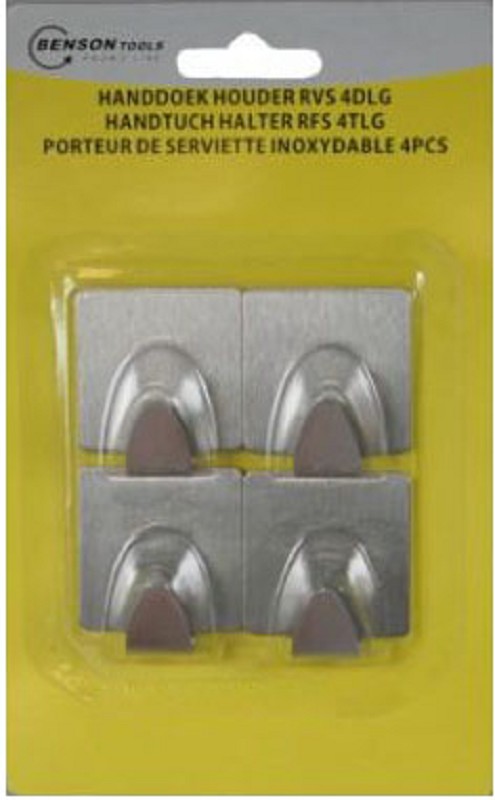 Crochets à serviette en acier inoxydable autocollants Set de 4