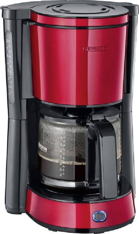 Cafetière noire-rouge métallique 1,4L
