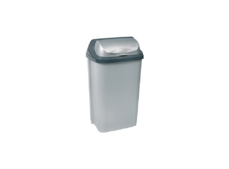 Poubelle Rasmus 50L Couvercle à rouleau Gris clair