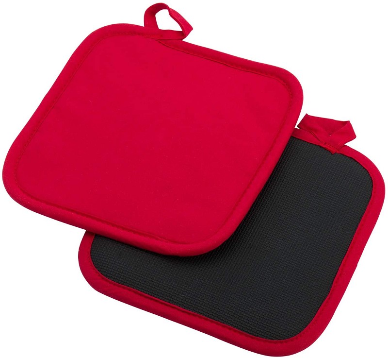 Manique en coton rouge 20x20