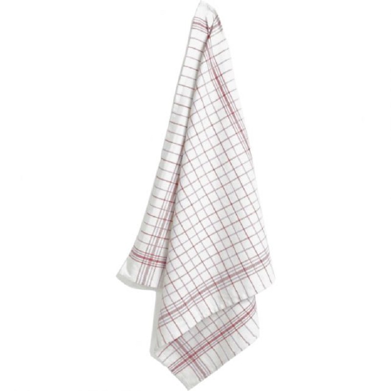 Torchon 70x70 Rouge/Blanc
