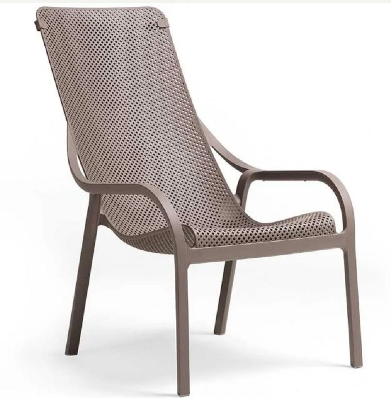 Chaise empilable Nardi Net Lounge Tortora