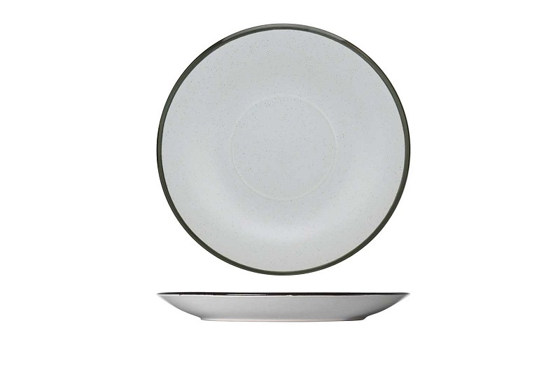 Plat blanc moucheté 14,5cm - faïence.