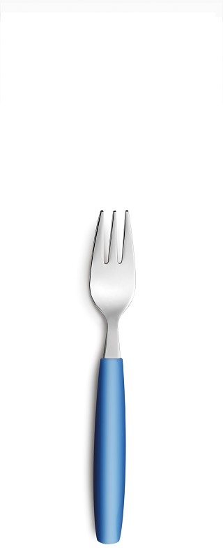 Fourchette à pâtisserie Amefa Pixel 18/0 bleu lagon