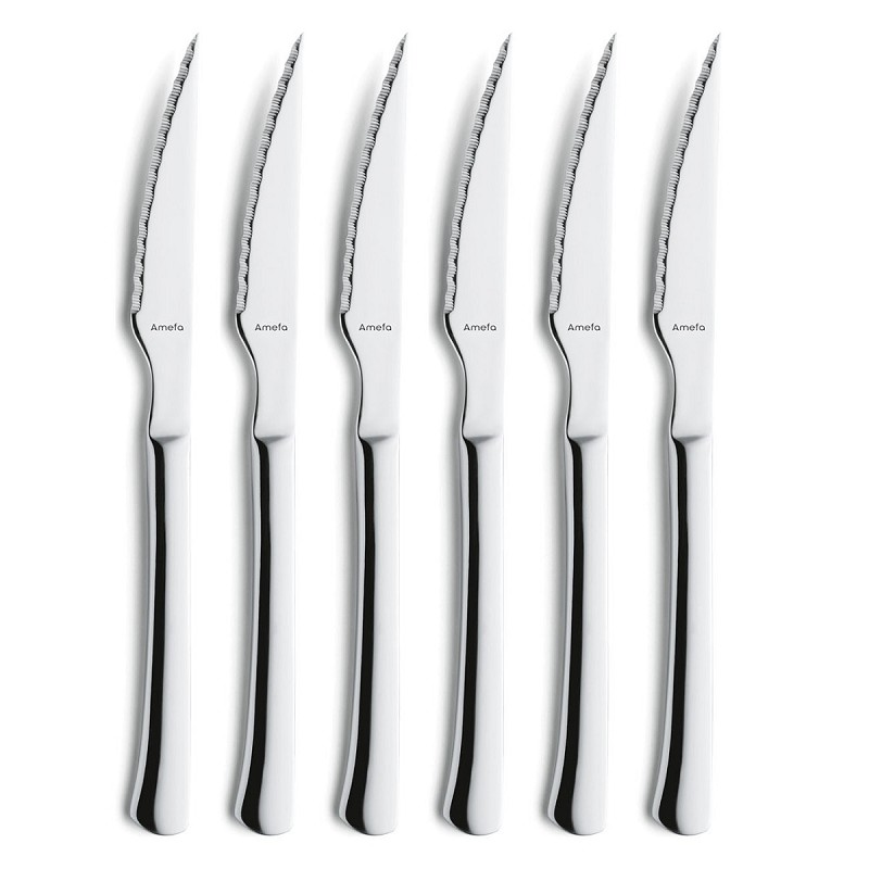 Amefa Chuletero6 couteaux à steak sous blister / 6 steakmessen op hangkaart