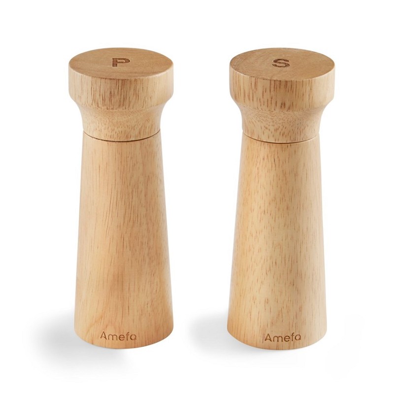 Ensemble de 2 moulins à poivre et à sel en bois - Moderne