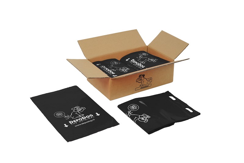 Sac à déjections canines standard en PEHD, noir