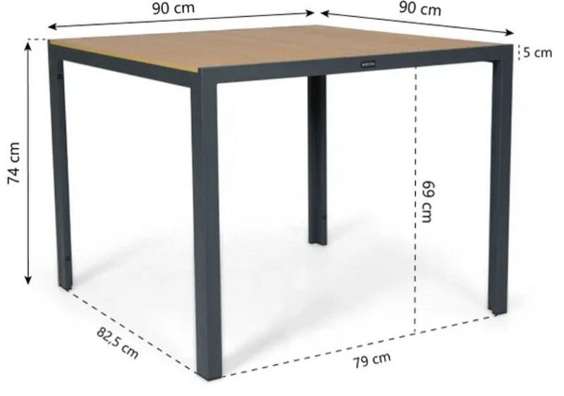 Table de jardin Lifestyle Creta 90x90