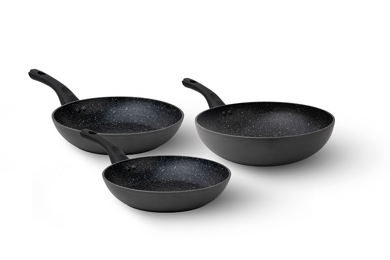 Set de poêles 3 pièces Granit Adapté à tous feux